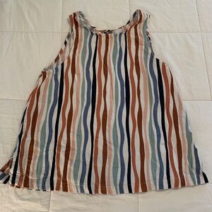 Heroes & Dreamers Striped Linen Blend Jumpsuit Dress Top | Size XL